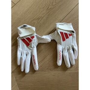 Adidas Adizero White‎ Red Football Gloves Player ID Size Medium Men's